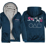 Squid Game Costume Creative Printing Thickened Zipper Sweater