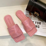 Women Open Toe Sandals Flats Summer Candy Color Flat Heel Fashion Slippers