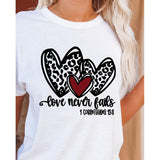 Valentine's Day T Shirts Couples Summer Women's round Neck Short Sleeve T-shirt Women's Printed Top