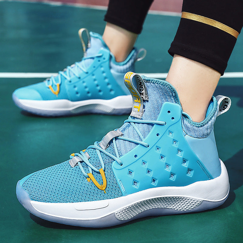 Men's Sneaks & Athletic Men Basketball Shoeses Summer Breathable Men Basketball Shoeses Men's Sneakers Solid Color High-Top Sneakers