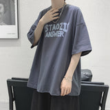 Men T-Shirts Letter Loose Half Sleeve