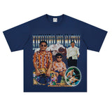 Film Star T Shirt Summer Loose Heavy round Neck Street T-shirt Men and Women