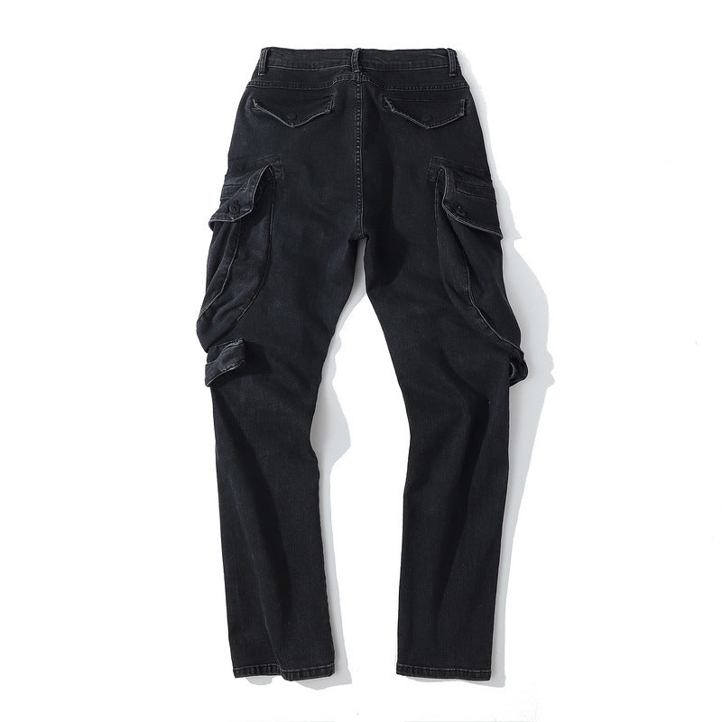 Man Fall Outfits Men's Loose Distressed Trendy Straight-Leg Trousers Trendy