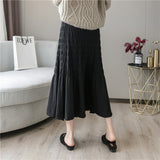 MIDI Mauve Skirt Knitted Skirt A- Line Autumn and Winter