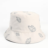 Bucket Hat Fishing Cap Cotton Print Fisherman Hat Female Summer Street Print