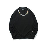 Crew Neck Sweatshirts for Men Men's Autumn Printed Sweater Loose Crew Neck Top Men's