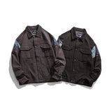 Man Fall Outfis Autumn Clothes Creative Stitching Casual Workwear Jacket Loose Street Hip Hop Top