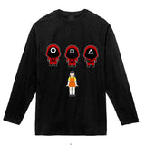 Squid Game Costume One Two Three Wooden Man Printed Men's and Women's Long Sleeves T-shirt