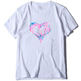 Valentine's Day T Shirt Short Sleeve Heart Printing Casual Summer Top