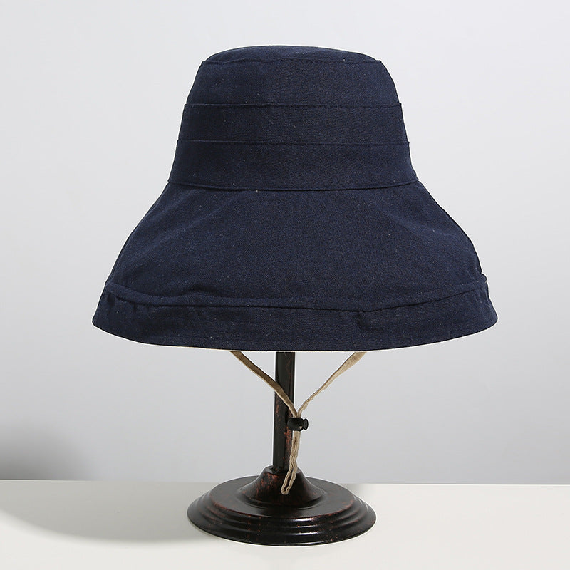 Women Bucket Hat Double-Sided Color Matching Fisherman Big Brim Sunshade