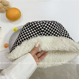 Vintage Check Bucket Hat Faux Cashmere