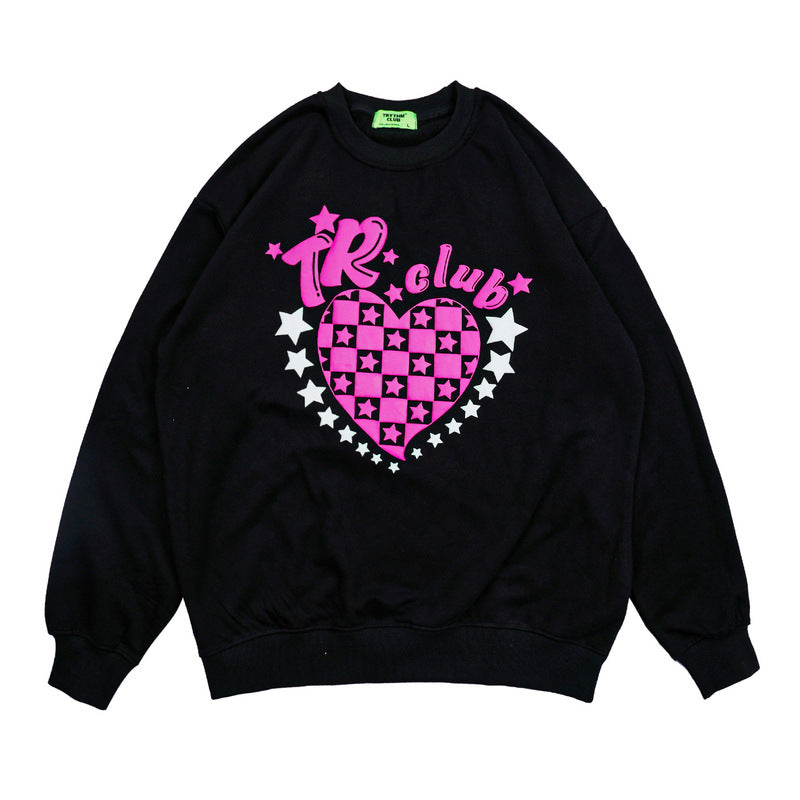 Man Fall Outfits Sports Jacket Foam Printed High Street Casual Pullover Men and Women Fashion