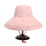 Women Bucket Hat Peach Skin Fabric Bucket Hat Sun Protection Sunshade