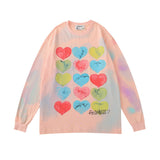 Man Fall Outfits Heart Printing Long-Sleeved T-shirt Men's Top Printed T-shirt Autumn