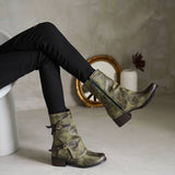 Yellowstone Cowboy Boots Large Size Leather Boots Women'S Belt Buckle Dr. Martens Boots Short Women'S Boots