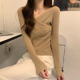 Gloria Vanderbilt V-neck Sweater Women Slim Fit Inner Wear Knitted
