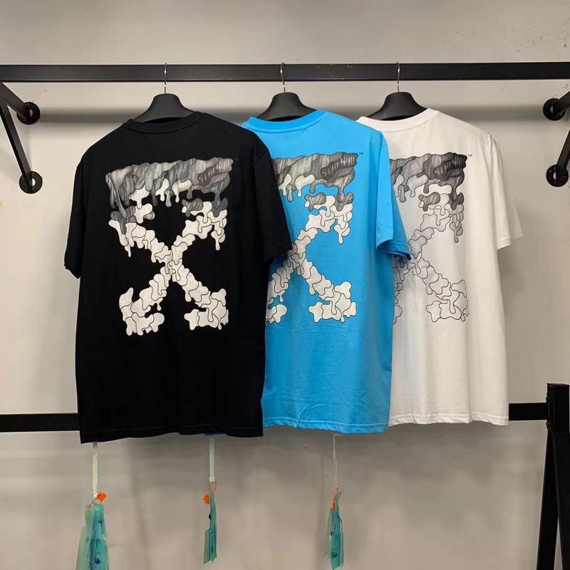 Off White T Shirt Men'S Tshirt Cotton Casual Arrow Flower Print Owt