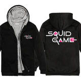 Squid Game Costume Pattern Printed Men's and Women's Loose Thick Zipper Hooded Sweater