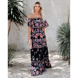 Nine Britton Dress off-Shoulder Printed Long Large Hem