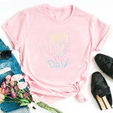 Valentine's Day T Shirts Couples T-shirt Heart Printing Women's Base Shirt round Neck plus Size