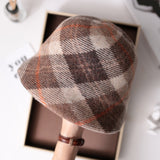 Vintage Check Bucket Hat Bucket Hat Woolen Cap Warm