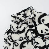 Cardigan Baseball Jacket Winter Imitation Lamb Wool Panda Casual Loose Cotton Coat Coat