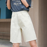 High Waisted Shorts Denim Women's Summer Spring High Waist Shorts Loose Straight Short Pants