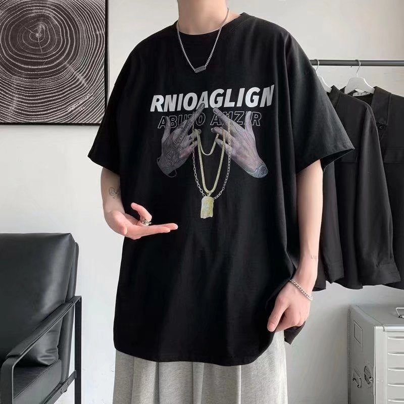 Men T-Shirts Loose Printed I Half Sleeve