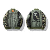 Aape Jacket Fashion Brand Camouflage Color Matching Baseball Cotton-Padded Jacket Men's and Women's Coats