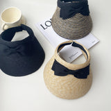 Straw Hat Summer Double-Layer Bowknot Travel Women's Sun Hat