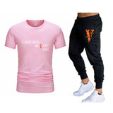 Vlone T Shirts & Pants 2 Piece Set T-Shirt Men'S Suit Printed Sports