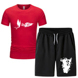 Vlone T Shirts & Shorts 2 Piece Set Men'S Summer Sports Fitness Casual Shorts Suit