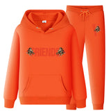 Vlone Hoodie & Pants 2 Piece Set Men'S Loose Printed Hoodie Sweater