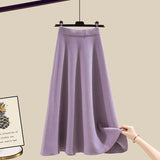 MIDI Mauve Skirt Women's Wear Match Sweater Skirt