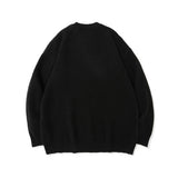 Men Sweater Towel Embroidery Cartoon Bear Knitwear Men High Street Fashion Brand Loose round Neck Sweater