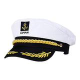 Captains Hat Military Cap White Summer Retro Flat Top