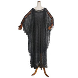 African Dashiki Dress Water Soluble Batwing Sleeve round Neck