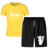 Vlone T Shirts & Shorts 2 Piece Set Men'S Summer Sports Fitness Casual Shorts Suit
