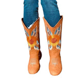 Beth Dutton Shoes Autumn and Winter Women's Embroidered Boots plus Size Sleeve Knight Boots