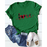 Valentine's Day T Shirts Couples Summer Women's round Neck Short Sleeve T-shirt Printed Top