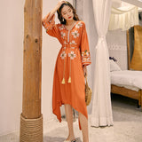 Coachella Music Festival Outfits Summer Bell Sleeve Long Dress Loose Dress for Women
