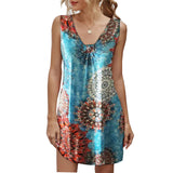 Modern Gypsy Outfits V-neck Printed Dress