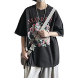 Men T-Shirts round Neck Printed Loose Half Sleeve