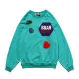 Crew Neck Sweatshirts for Men Men's Autumn round Neck Sweater Towel Embroidery Solid Color Top for Men