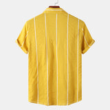 Camp Collar Shirt Short Sleeve Shirt Printed Slim Fit