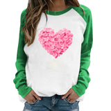 Valentine's Day T Shirt Petals Heart Printing Women's Tops Loose Casual