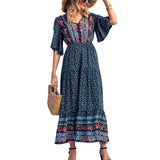 Gypsy Style Dresses Bohemian Beach Vacation Large Swing Dress