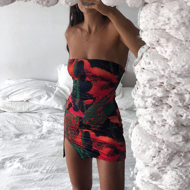 Music Festivals Rave Outfits Dress Summer Women's Fashion Sexy Slim Print Dress