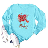 Valentine's Day T Shirts Couples Women's Solid Color Printed Long Sleeve