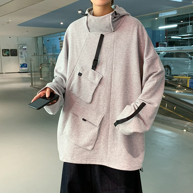 Men's Jackets Autumn Clothing Men's Multi-Pocket Workwear Loose Sweater plus Size